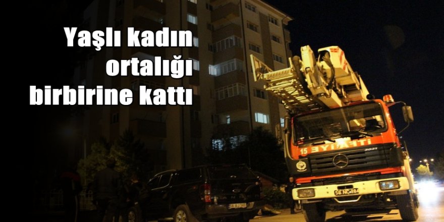 Yaşlı kadın apartmanın içinde tüfekle ateş etti