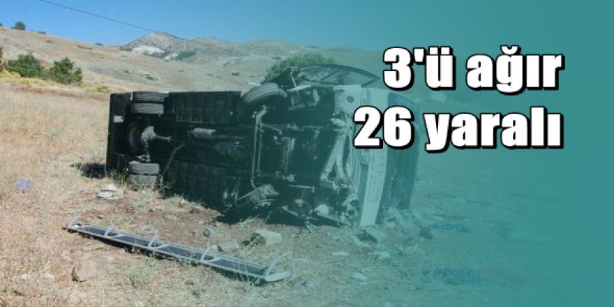 Kayseri'de tur otobüsü devrildi: 26 yaralı