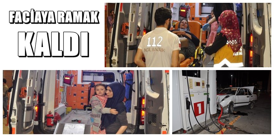 Bursa'da otomobil petrol istasyonuna daldı; 4 yaralı