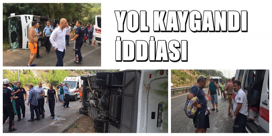 Antalya'da turist midibüsü devrildi ; 20 yaralı