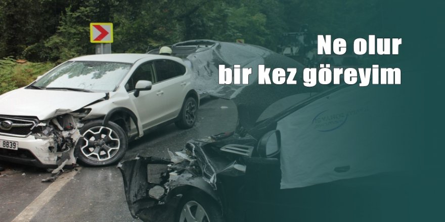 Kaza yapan karısına gözyaşlarıyla koştu
