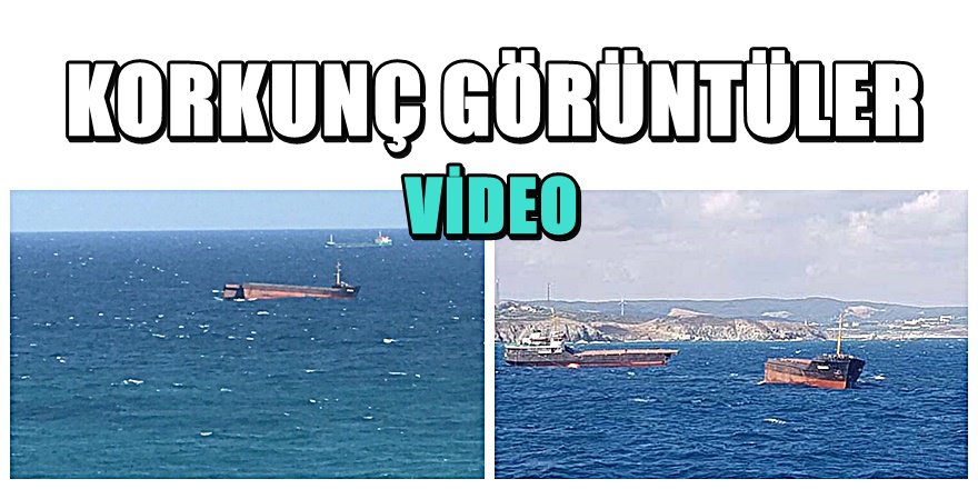 Kilyos'ta yük gemisi ikiye bölündü