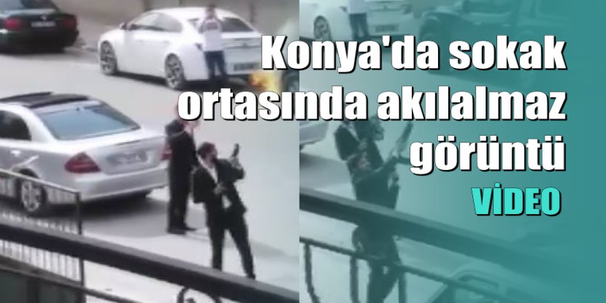 Konya'da sokak ortasında akılalmaz görüntü: Düğün magandaları tüfeklerle havaya ateş açtı