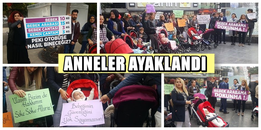 Manisa'da annelerin ' Bebek Arabası ' protestosu