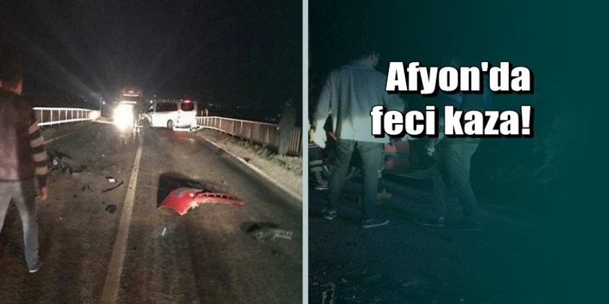 Afyon'da minibüs ile otomobil çarpıştı: 1 ölü, 8 yaralı