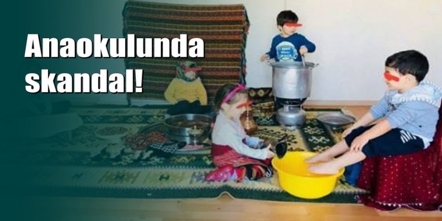 Anaokulunda 3-5 yaşlarındaki çocuklara evlilik tiyatrosu yaptırdılar