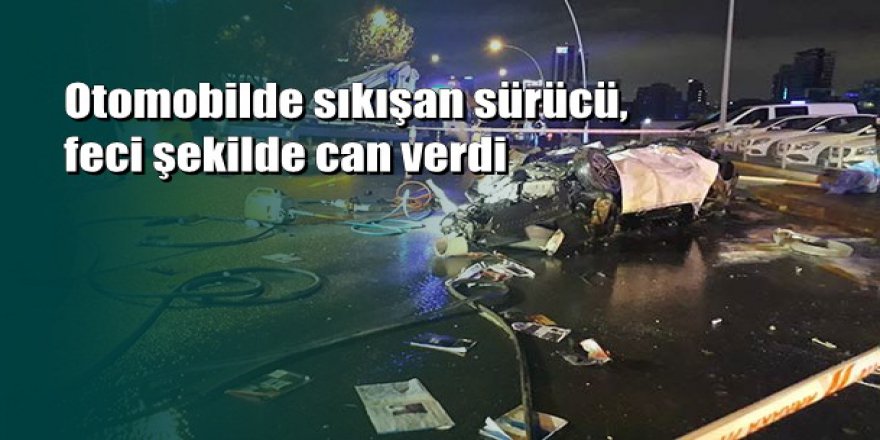 Ankara''da takla atıp alev alan otomobilin sürücüsü öldü