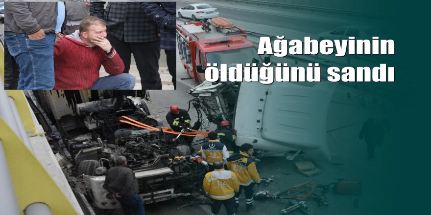 Konya'da TIR kazası: Asfalta düşen kabinin içinde sıkıştı