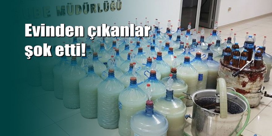 Banyoda kaçak içki üreten emekli öğretim görevlisine operasyon