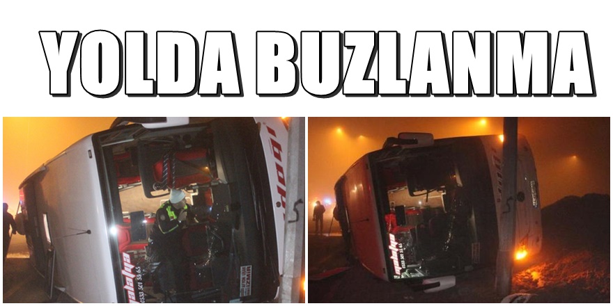 Konya'da yolcu otobüsü devrildi; 1 Ağır 11 yolcu yaralı