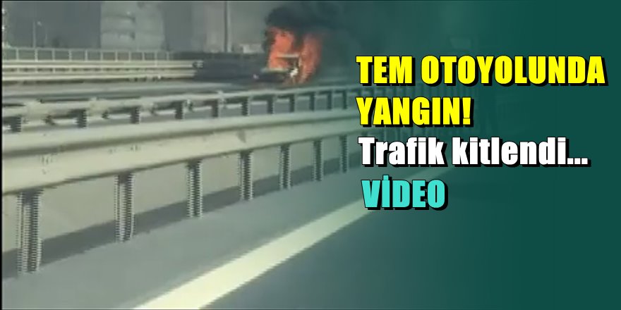 İstanbul TEM Otoyolunda araç alev aldı