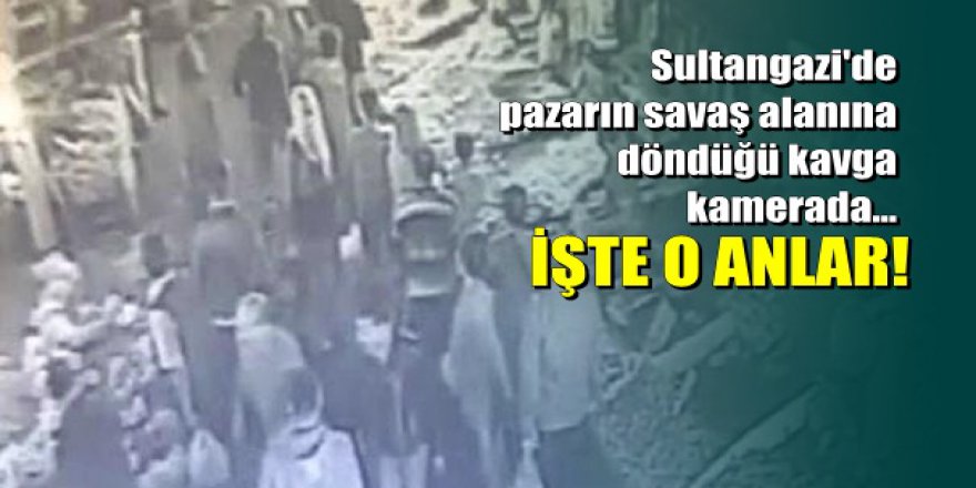 Pazarın savaş alanına döndüğü kavga kamerada