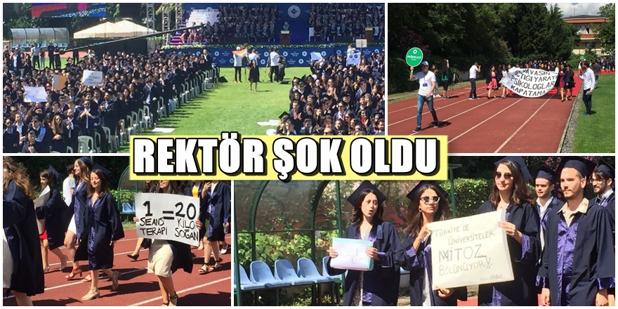 Boğaziçi Üniversitesi rektörüne mezuniyet töreni depremi