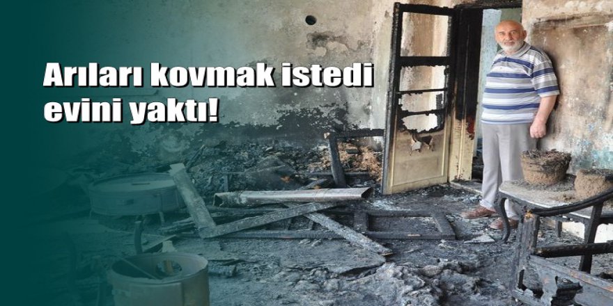 Televizyondan gördüğü arı kovma yöntemini uygularken evi yaktı