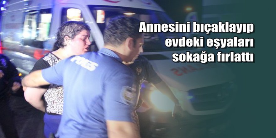Annesini bıçaklayıp kendisini odaya kilitledi