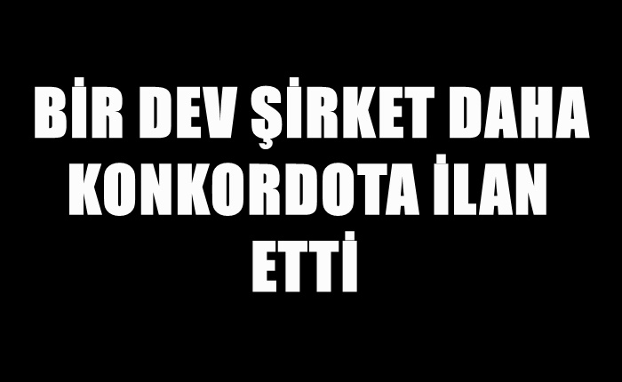 Bir dev firma daha Konkordato  ilan etti