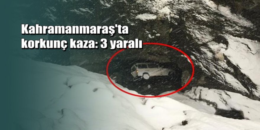 Ticari araç uçurumdan yuvarlandı: 3 yaralı