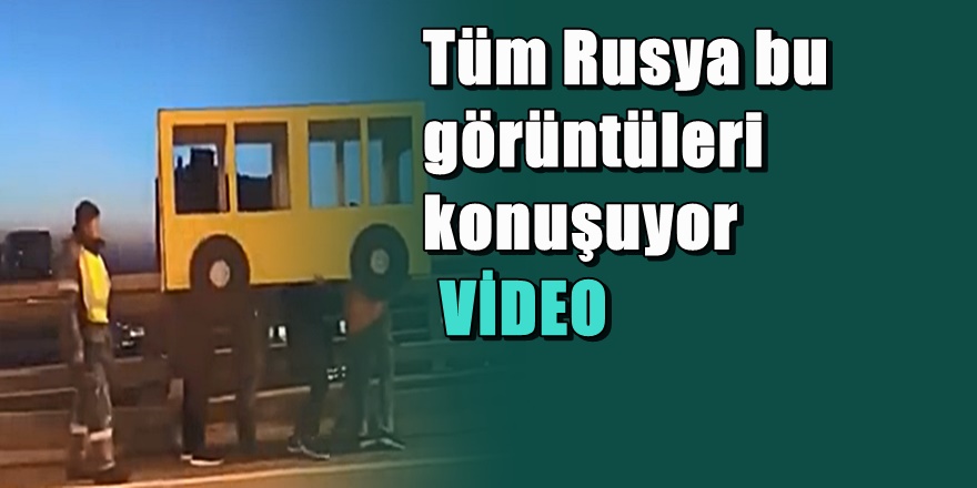 Rusya köprüde yapılan bu eylem  görüntülerini konuşuyor