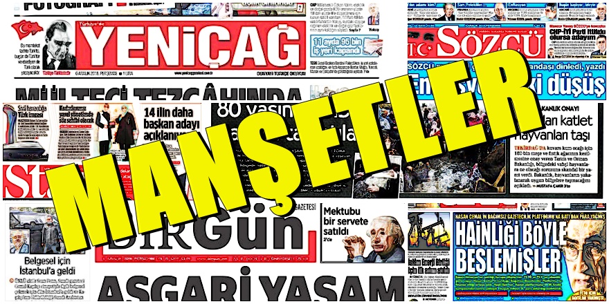 6 ARALIK 2018 Gazete manşetleri