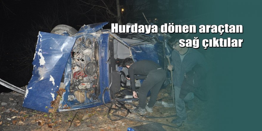 Zonguldak'ta feci kaza: 50 metreden şarampole uçtu