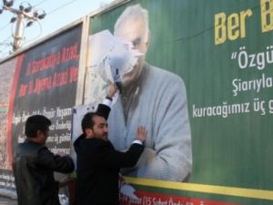 ÖCALAN'IN  POSTERLERİ SÖKÜLDÜ