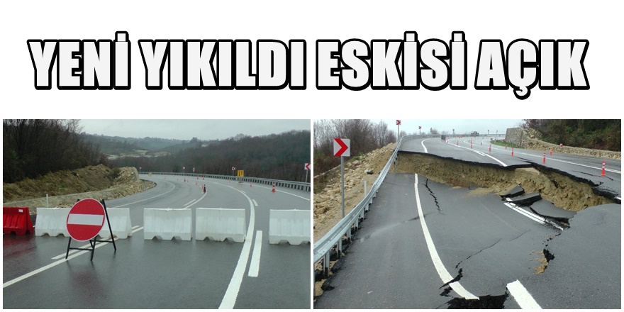 Kocaali-Akçakoca sahil yolu çöktü yol kapandı