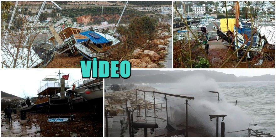Antalya'nın Kaş ilçesini fırtına ve dev dalgalar bu hale getirdi
