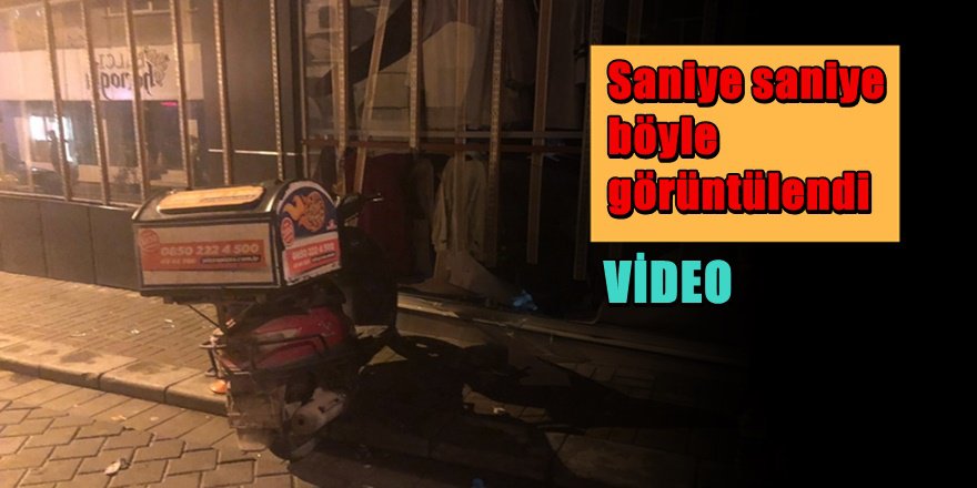 Denizli'de motosikletli kuryenin feci kazası